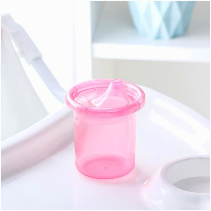 № 3721472 Поильник детский без нанесения с твёрдым носиком 200 мл, цвет розовый