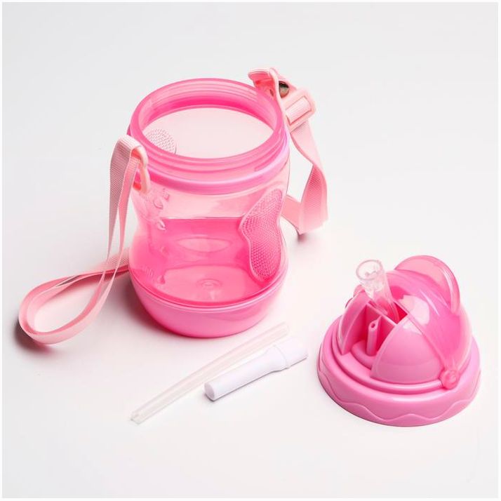 Картинка Поильник с силиконовой трубочкой, 280 мл., цвет розовый (№4591140) от магазина Мир детей Товары для Новорожденных