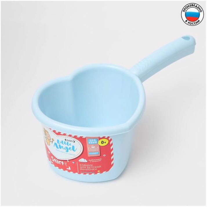 Ковш для купания, банный ковшик, хозяйственный 1,5 л., цвет голубой пастельный артикул анонс 5131350