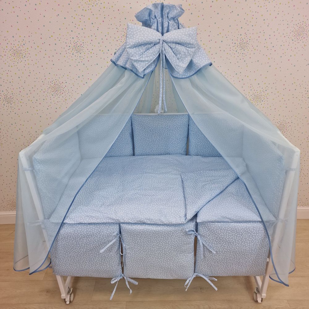 КПБ 14 пр (балдахин + борт + пододеяльник + одеяло + наволочка + подушка + простынь (бязь) 6кв+2пр артикул анонс 1148-4-1