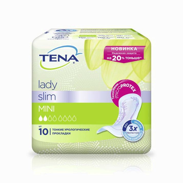 Урологические прокладки Tena Lady Slim Mini, 10 шт. артикул анонс 3958927