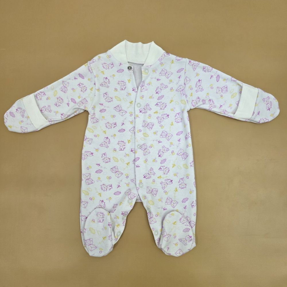 Комбинезон №6 (интерлок, кнопки спереди и снизу, закрытые ручки и ножки) артикул анонс 0385-56МД