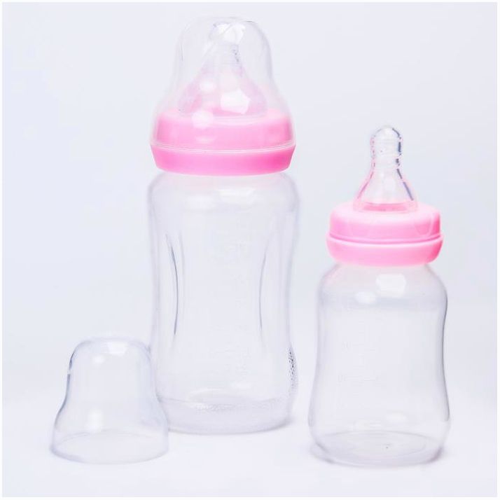 № 4477749 Набор подарочный (бутылочки 270 мл., 125 мл., соска-пустышка, ершик), цвет розовый