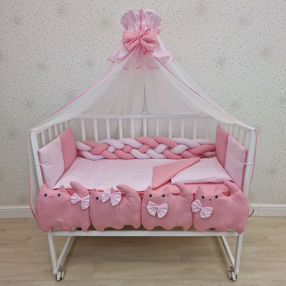 КПБ 15 пр (балдахин + борт + пододеяльник + одеяло + наволочка + подушка + простынь (бязь) артикул анонс 1177-0-1_05