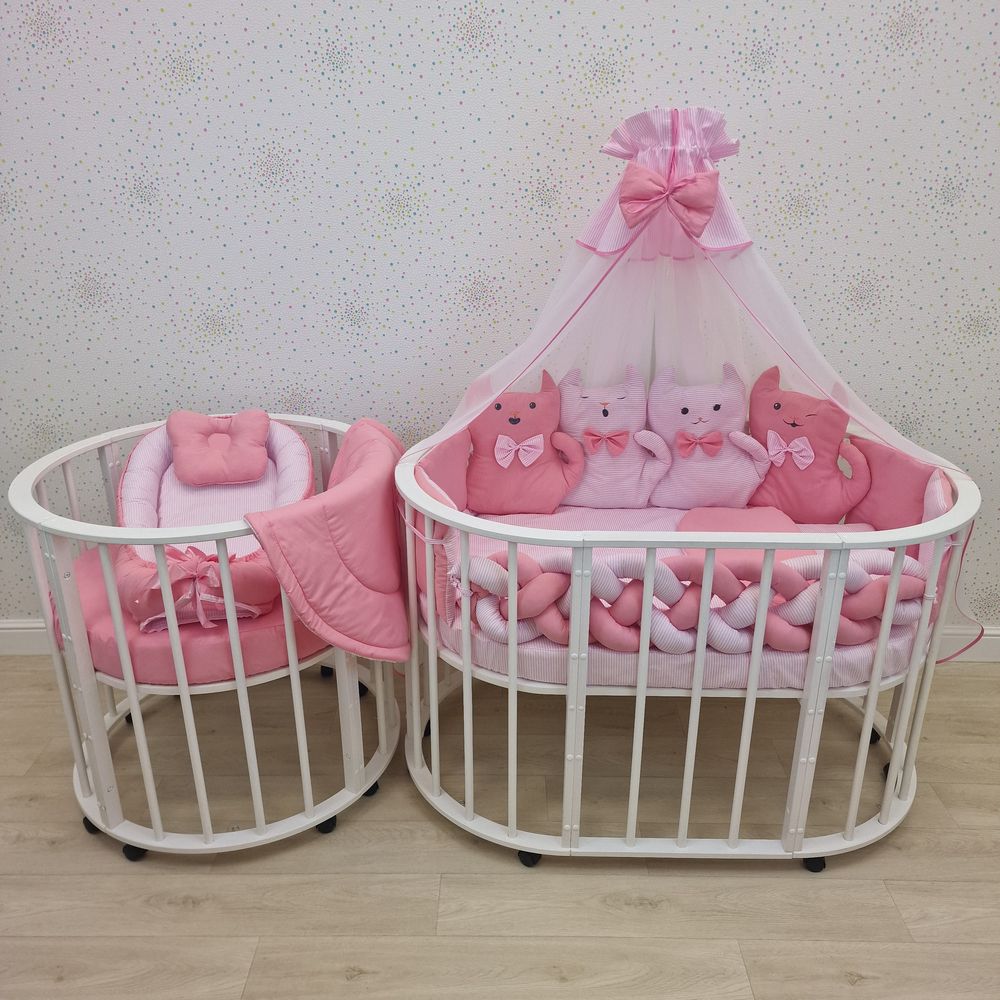 КПБ 19 пр (балдахин + борт + пододеяльник + 2 одеяла + наволочка + 2 подуш + 2 прост + гнездо (бязь) артикул анонс 1184-О-1_03