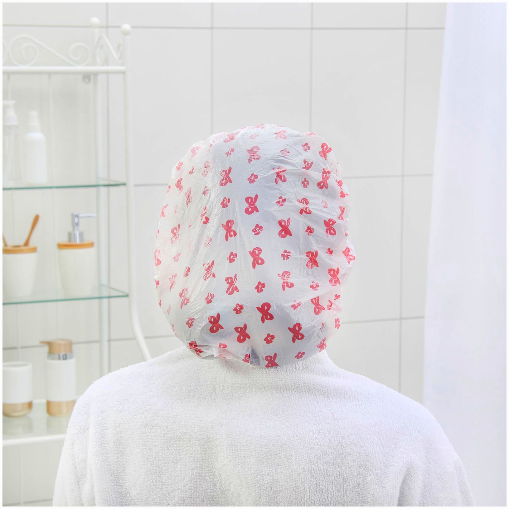 Картинка Шапочка для душа Доляна, цвет МИКС (№577606) от магазина Мир детей Товары для Новорожденных