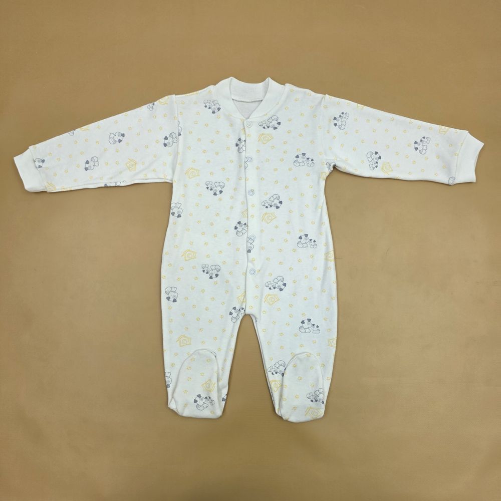 Комбинезон №8 (интерлок, кнопки спереди, открытые ручки, закрытые ножки) артикул анонс 0364-68МД