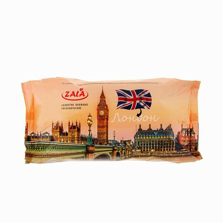 Влажные салфетки Zala Joy Лондон, с экстрактом ромашки, 72 шт. артикул анонс 3723395