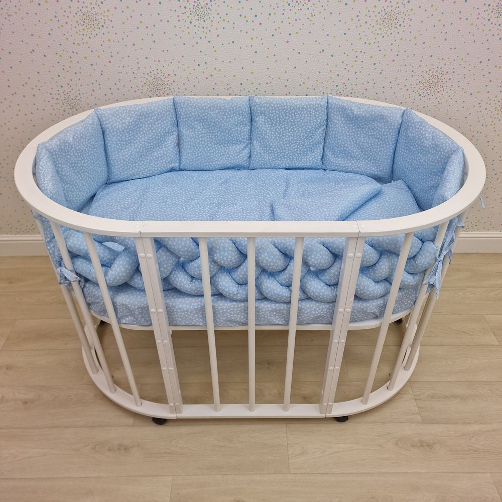 КПБ 14 пр (борт + пододеяльник + одеяло + наволочка + подушка + простынь (бязь) коса артикул анонс 1157-0-1бб_08