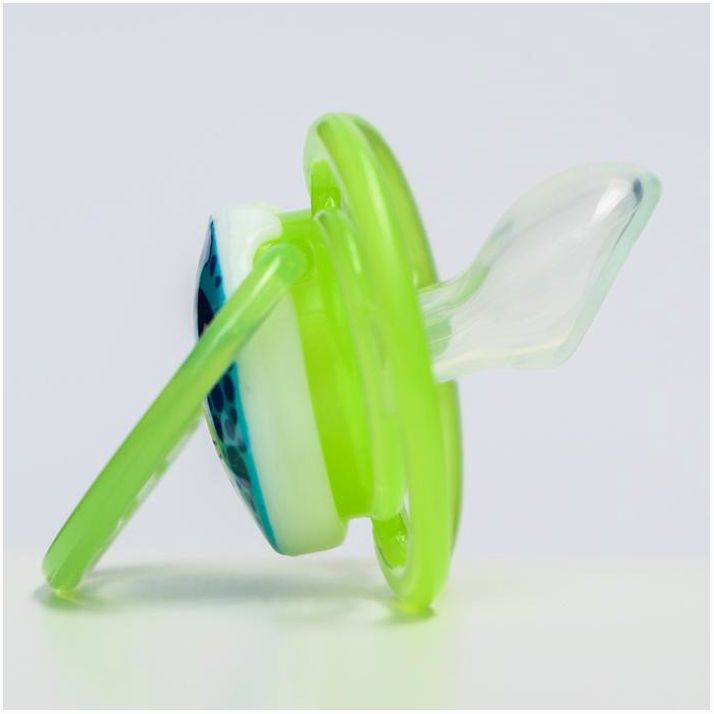 № 2825292 Пустышка силиконовая ортодонтическая, от 3 до 6 мес., цвет голубой