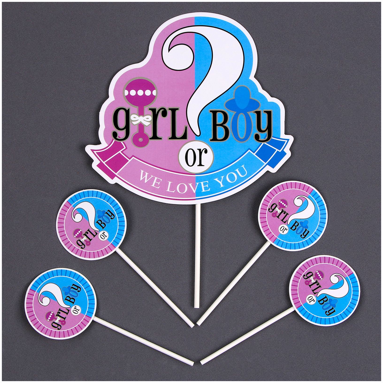 Набор для украшения торта «Гендер-пати», в наборе 5 шт. артикул анонс 9824275