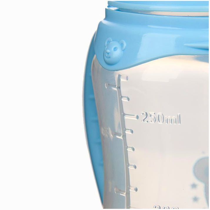 Картинка Бутылочка «Любимый сыночек», клас горло, приталенная, с ручками, 250 мл, от 0 мес, цвет голубой (№2969799) от магазина Мир детей Товары для Новорожденных