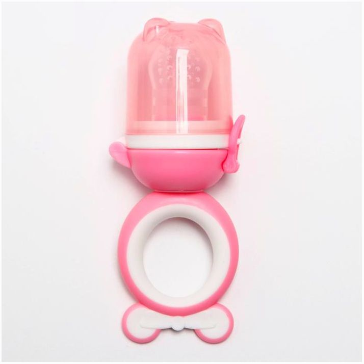 Ниблер для прикорма «Мишка», с силиконовой сеточкой, цвет розовый артикул анонс 4313593