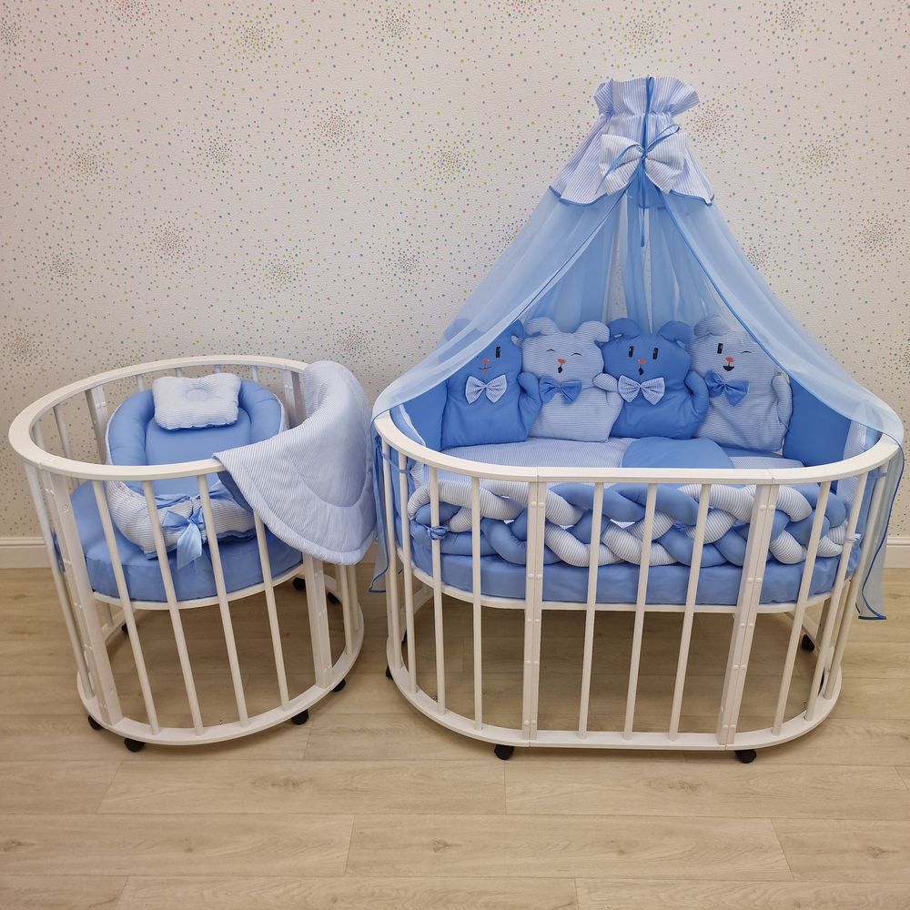 КПБ 19 пр (балдахин + борт + пододеяльник + 2 одеяла + наволочка + 2 подуш + 2 прост + гнездо (бязь) артикул анонс 1183-О-1_02