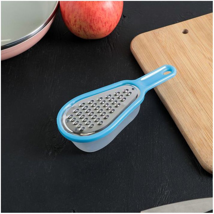 Тёрка с контейнером для детского питания Доляна «Груша», 16 см, мелкая, цвет МИКС артикул анонс 852253