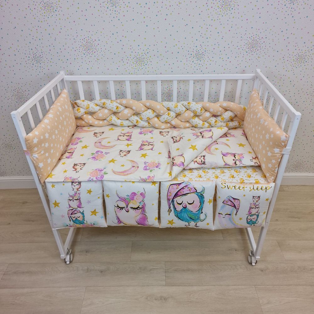 КПБ 14 пр (борт + пододеяльник + одеяло + наволочка + подушка + простынь (бязь) коса артикул анонс 1163-0-1Кбб