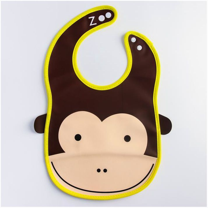 Нагрудник «Обезьянка» из клеёнки, с отворачивающимся карманом, на регулируемых кнопках артикул анонс 1026890