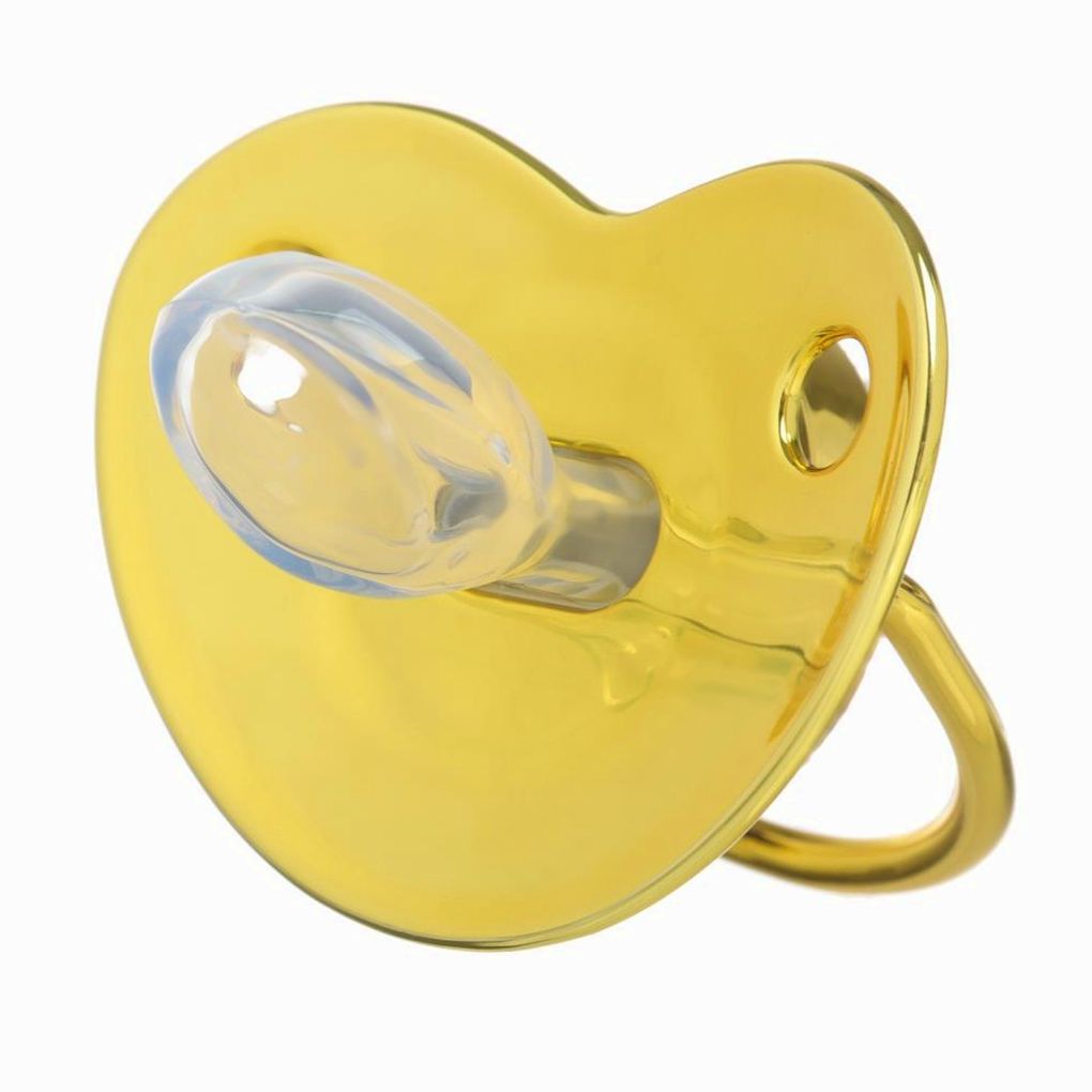 № 10092753 Соска - пустышка ортодонтическая «Корона», с колпачком, +12 мес., золотая, стразы