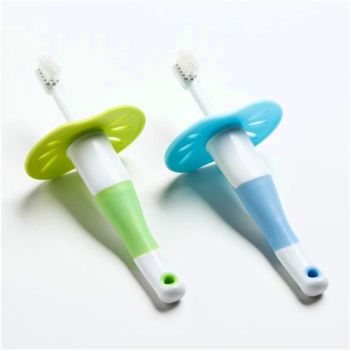 № 2315074 Детская зубная щётка с ограничителем, нейлон, от 3 мес., цвета МИКС