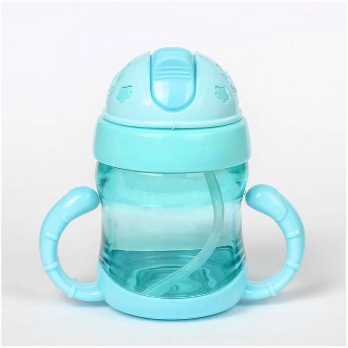 Поильник детский с трубочкой, 200 мл, с ручками, цвета МИКС артикул анонс 2793165