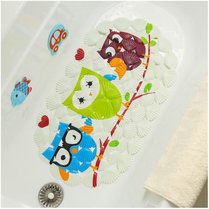 № 890942 Коврик противоскользящий СПА в ванну на присосках Доляна «Совы», 37?67 см