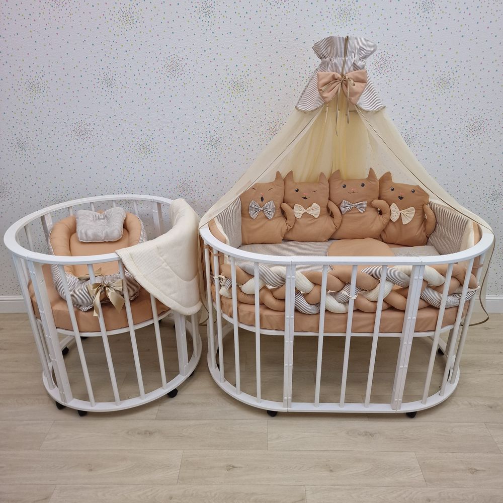 КПБ 19 пр (балдахин + борт + пододеяльник + 2 одеяла + наволочка + 2 подуш + 2 прост + гнездо (бязь) артикул анонс 1184-О-1_02