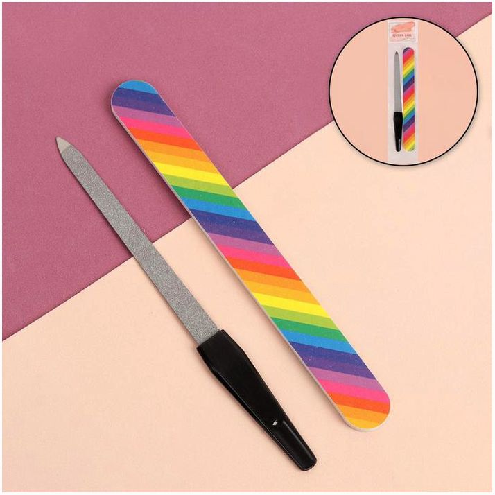 Набор маникюрный, 2 предмета, цвет чёрный/разноцветный артикул анонс 4103303