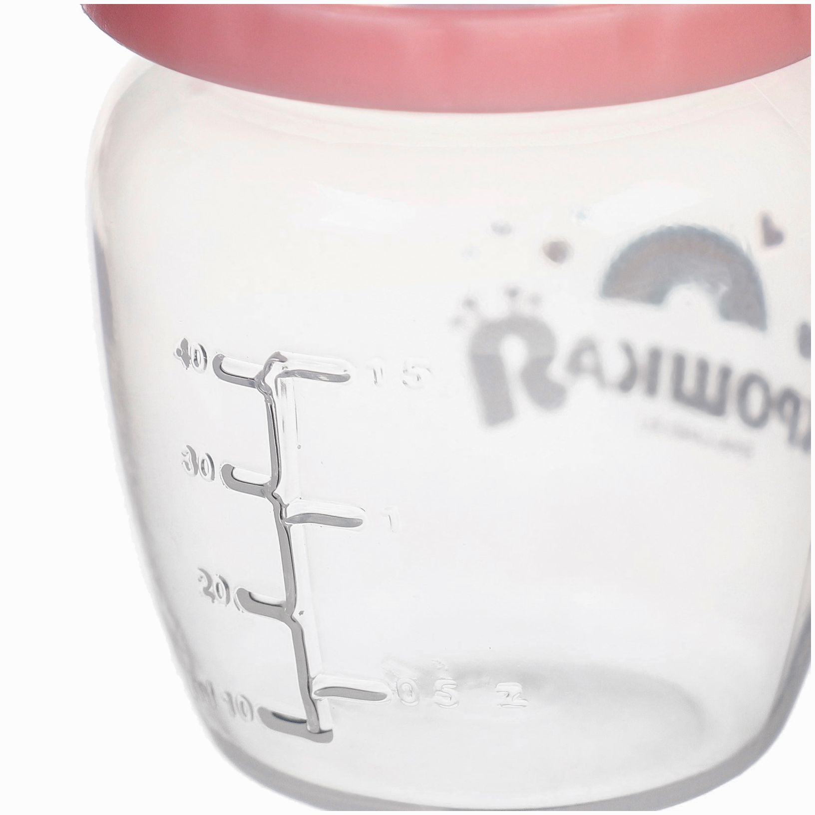 Картинка Бутылочка, клас горло, 60 мл (мерная шкала до 40мл) Basic, 0+ мес, цвет розовый (№9847216) от магазина Мир детей Товары для Новорожденных