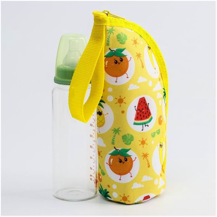 Термо-чехол для бутылочки «Фруктовая тусовка» на молнии артикул анонс 4733687