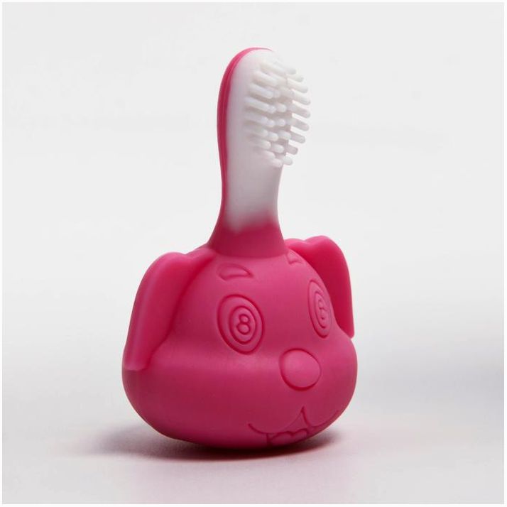 Детская зубная щетка, прорезыватель - массажер «Дружок», силиконовая, цвет МИКС артикул анонс 4313598