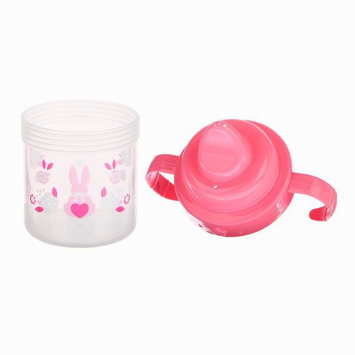 Картинка Поильник детский с твёрдым носиком «Моя зая», с ручками, 150 мл, цвет розовый (№3725829) от магазина Мир детей Товары для Новорожденных