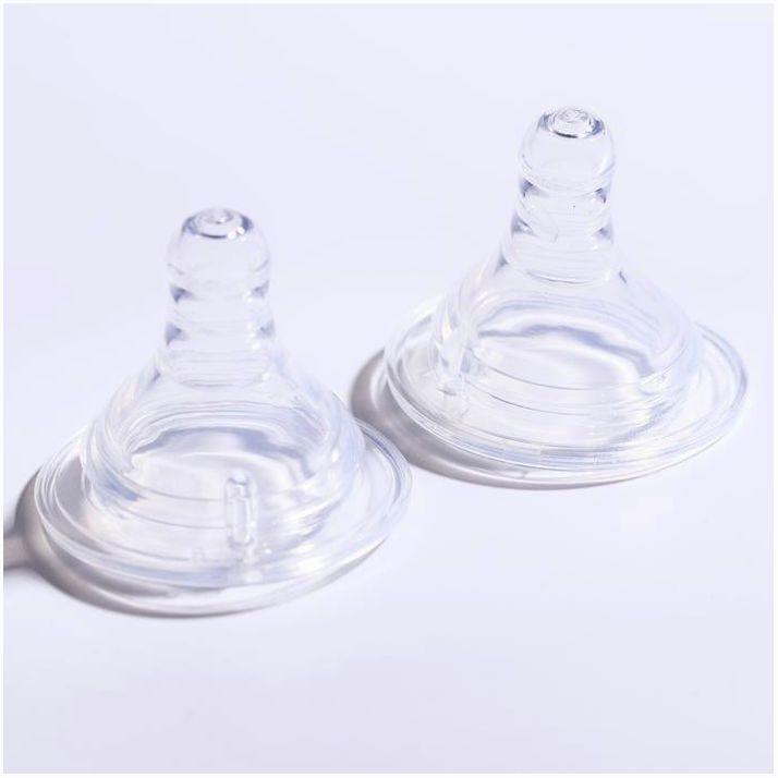 Набор силиконовых сосок, 2 шт., от 3 мес., широкое горло, средний поток артикул анонс 2932125