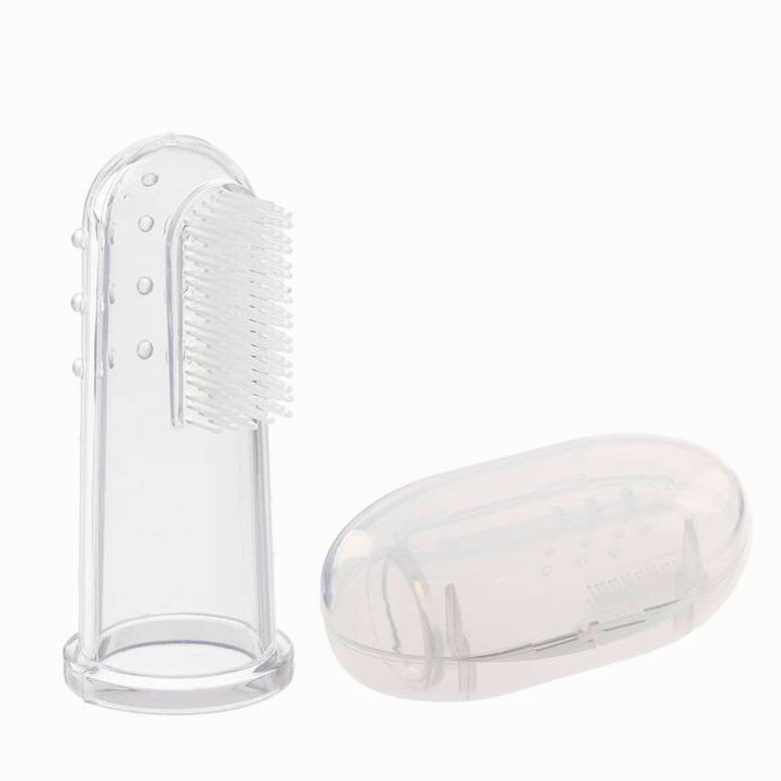 Прорезыватель - массажер детский в контейнере, 3 в 1, на палец, силиконовый от 3 мес. артикул анонс 2932008