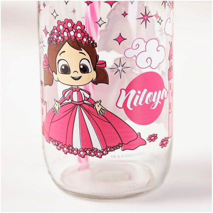 Картинка Бутылка 500 мл "Николь. Цветок", с трубочкой, рисунок и цвета МИКС (№3789941) от магазина Мир детей Товары для Новорожденных