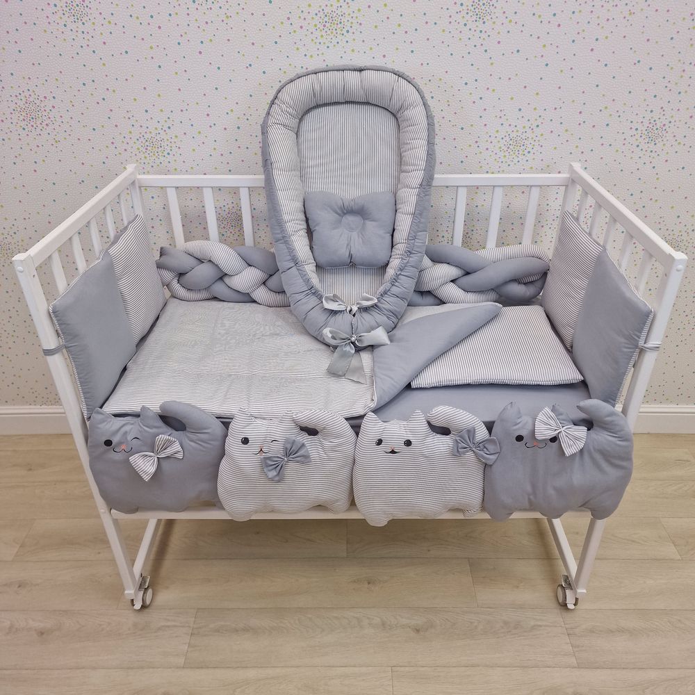 КПБ 16 пр (борт + пододеяльник + одеяло + наволочка + 2подушки + простынь + гнездо (бязь) артикул анонс 1173-0-1бб_07