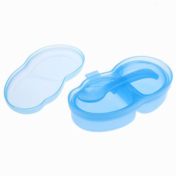 Набор посуды детский, 3 предмета: тарелка с плотной крышкой, тарелка с секциями, ложка. артикул анонс 3805541