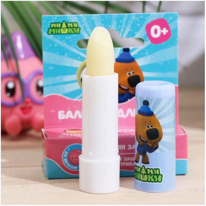 № 7424285 Бальзам для губ детский Ми-Ми-Мишки зимняя забота со вкусом бабл-гам, 4.2 г