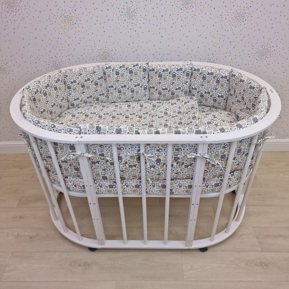 КПБ 19 пр (борт + пододеяльник + 2 одеяла + наволочка + подушка + 2 простыни (бязь) 12кв артикул анонс 1149-О-1бб_03