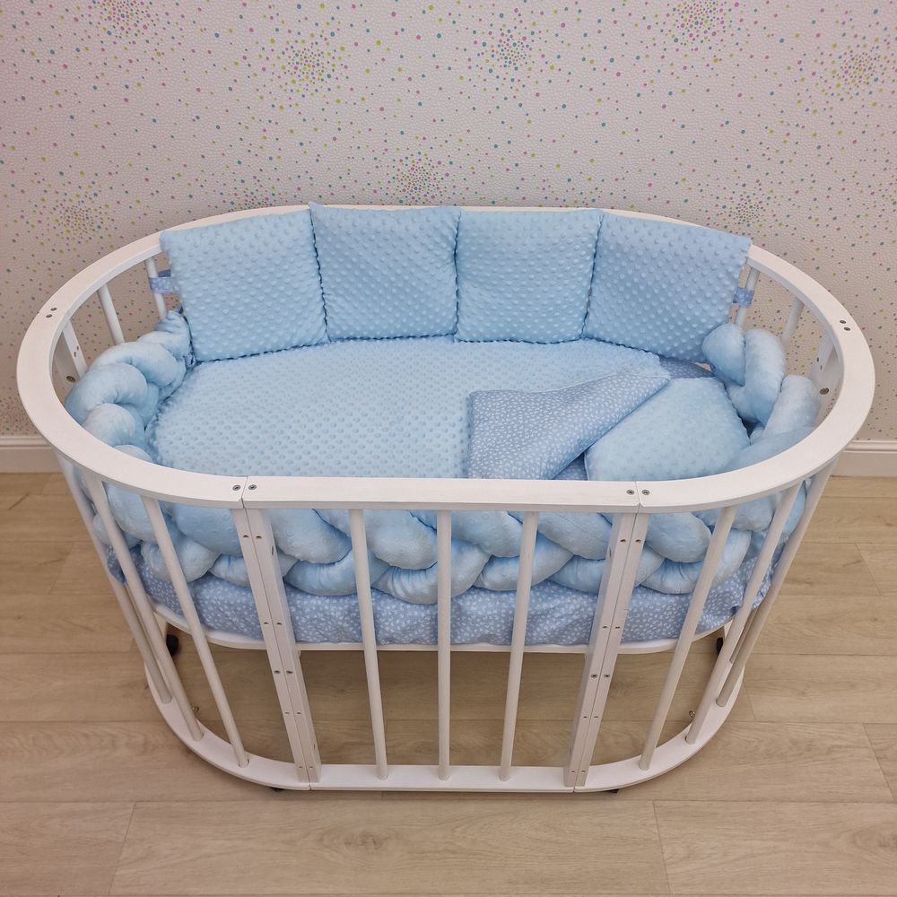 КПБ 9 пр (борт + пододеяльник + одеяло + подушка + простынь + (плюш/бязь) коса артикул анонс 1164-0-1бб_10