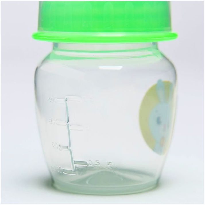 Картинка Бутылочка для кормления «Наше чудо», классическое горло, 60 мл., от 0 мес., цвет зелёный (№2463786) от магазина Мир детей Товары для Новорожденных