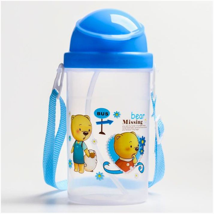 Поильник с силиконовой трубочкой, 350 мл., цвет МИКС артикул анонс 4600000