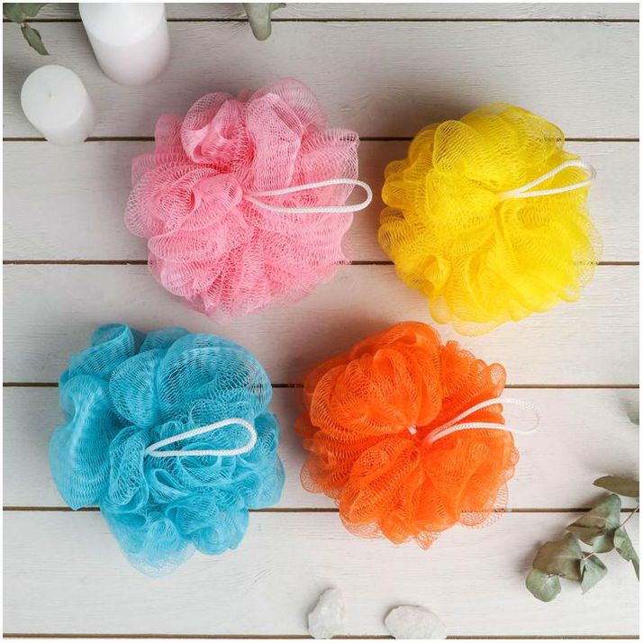 Картинка Мочалка для тела Доляна «Шар», 40 гр, цвет МИКС (№4806105) от магазина Мир детей Товары для Новорожденных