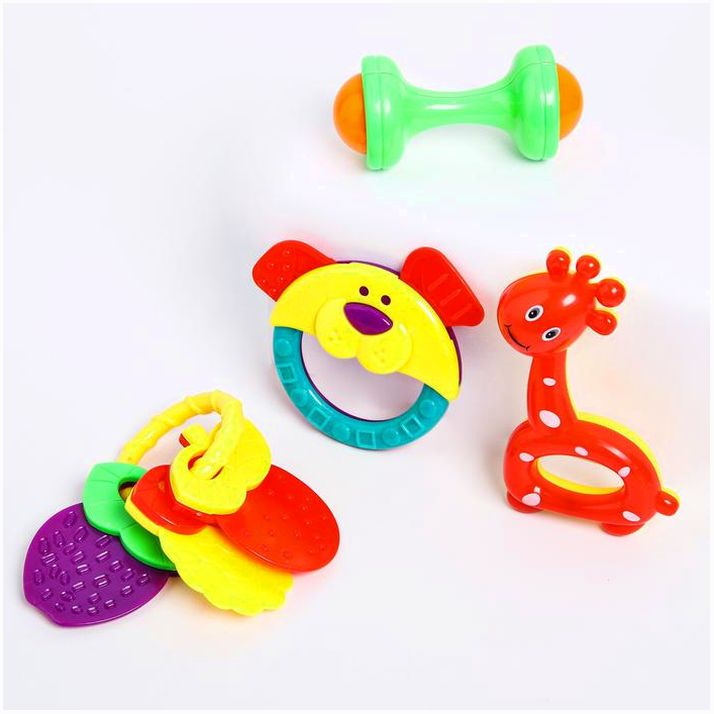 Набор погремушек «Маленькие радости», 4 шт, цвет МИКС, Крошка Я артикул анонс 680423