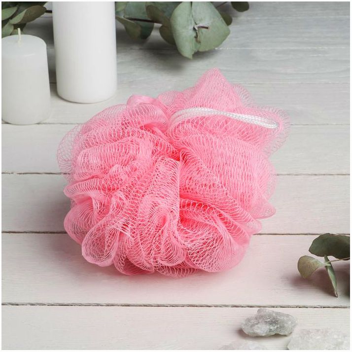 Мочалка для тела Доляна «Шар», 40 гр, цвет МИКС артикул анонс 4806105