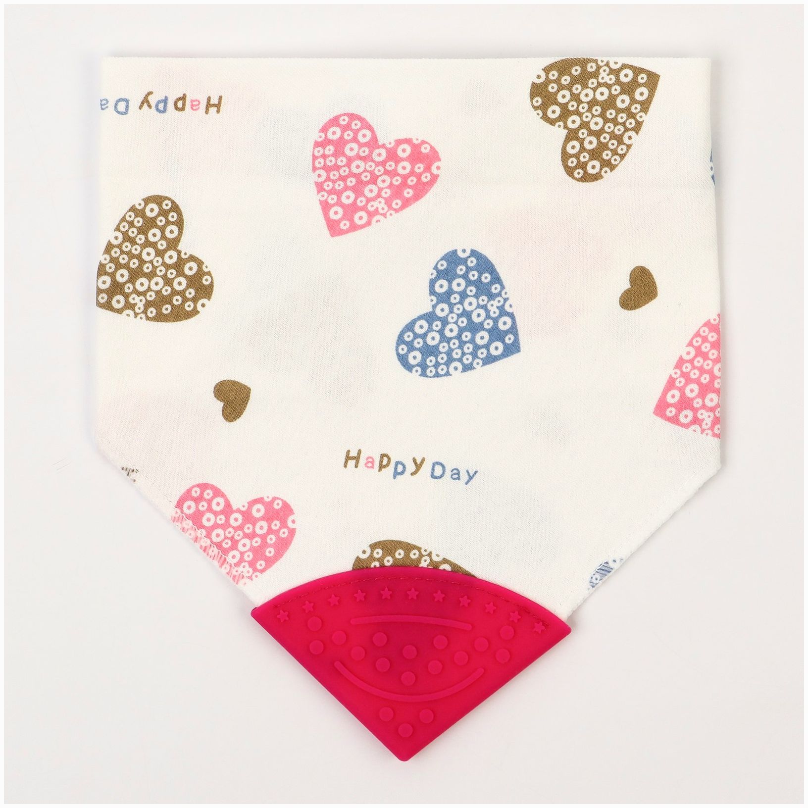 Картинка Нагрудник-бандана/слюнявчик непромокаемый с прорезывателем на кнопке, цвет розовый, МИКС (№4405120) от магазина Мир детей Товары для Новорожденных