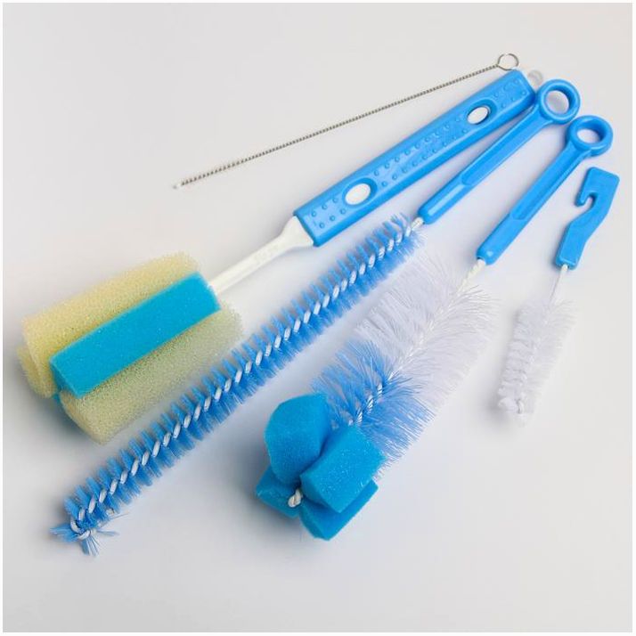 № 3780064 Набор ёршиков по уходу за детскими бутылочками, 5 предметов, цвет МИКС