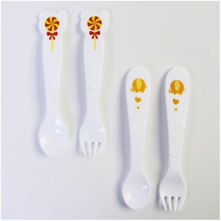 Набор для кормления: ложка и вилка «Для Малыша» , цвет МИКС 5 мес+ артикул анонс 4822598