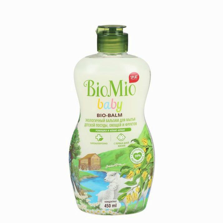 Средство для мытья BioMio Baby Bio-Balm, для детской посуды, 450 мл артикул анонс 7082342