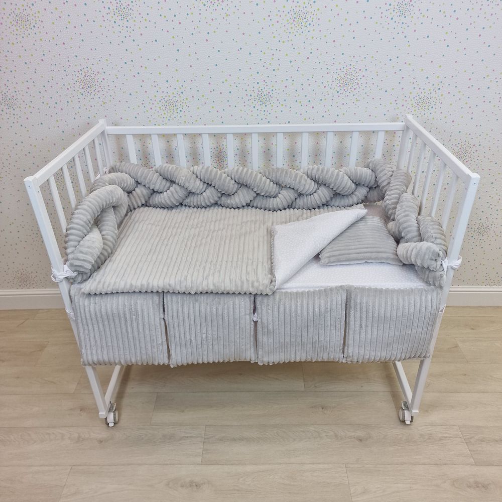 КПБ 9 пр (борт + пододеяльник + одеяло + подушка + простынь + (плюш/бязь) коса артикул анонс 1164-0-1бб_06