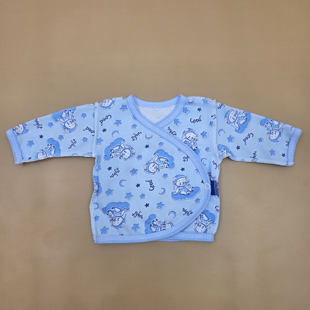 Распашонка №5 (футер, кнопки сбоку, длинный рукав, швы наружу) артикул анонс 15117-56МД